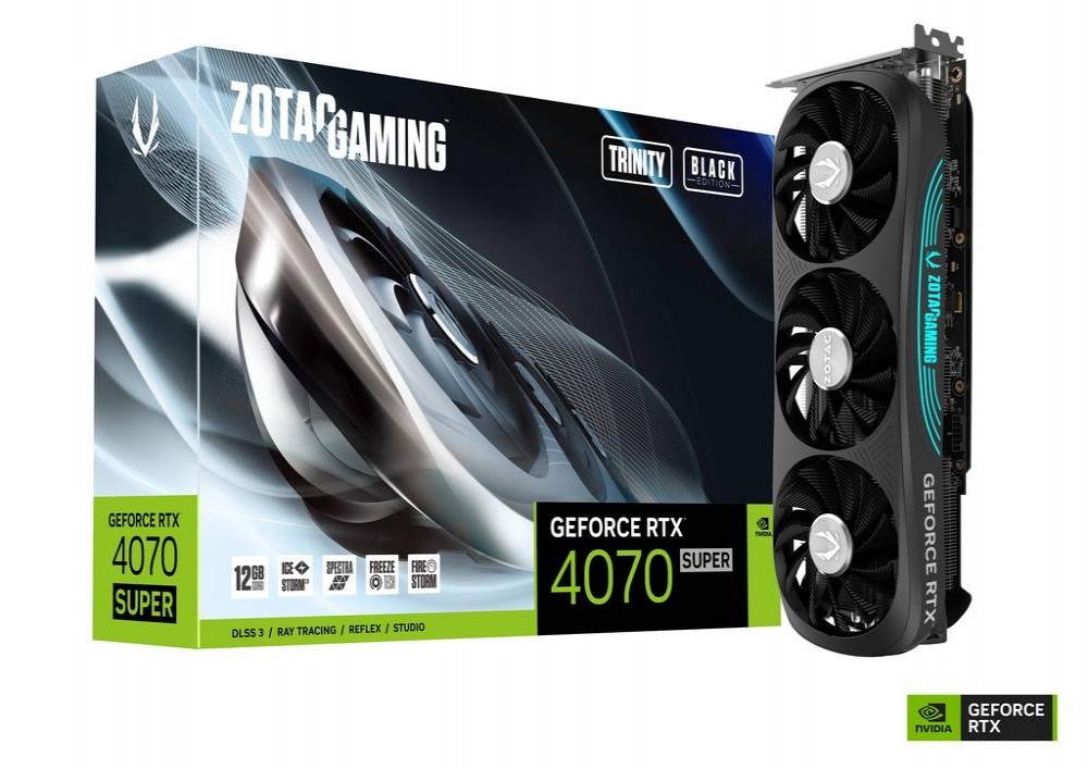 Placa de Vídeo 12GB Exp. Gf-Rtx4070 Super Zotac Trinity Black (ZT-D40720D-10P)