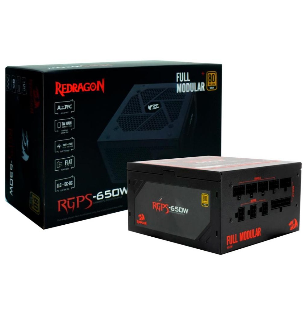 Fonte 650w Redragon GC-PS008 Gold 80 plus Full Modular