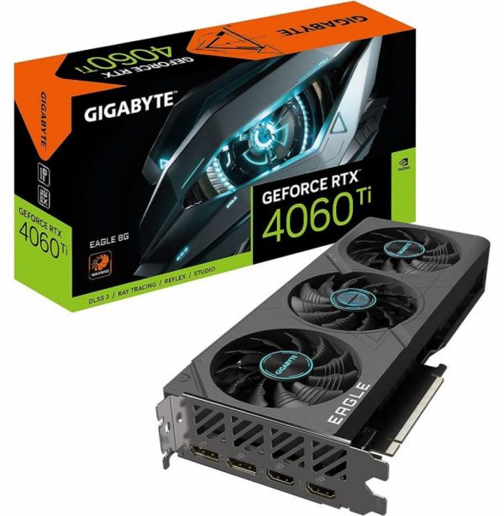 Placa de Vídeo 8GB EXP. GF-RTX4060TI Gigabyte Eagle (GV-N406TEAGLE-8GD)