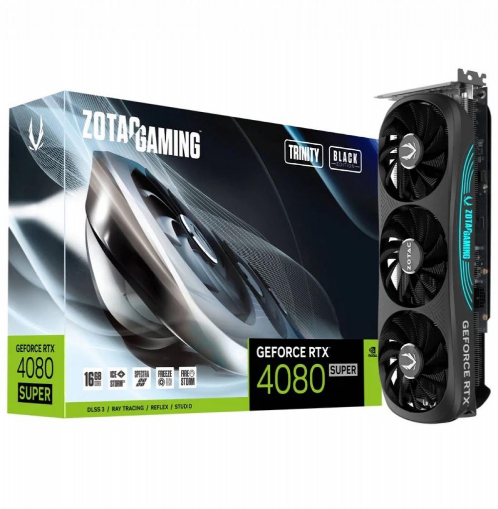 Placa de Vídeo 16GB EXP. GF-RTX4080 Super Zotac Trinity Black (ZT-D40820D-10P)