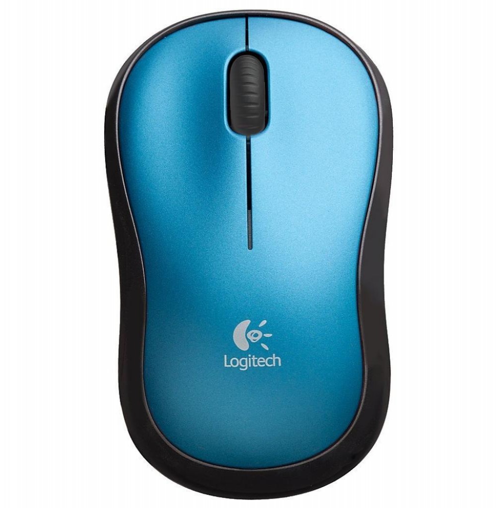Mouse Logitech M185 Wireless 910-003636 2.4GHz Preto Azul 