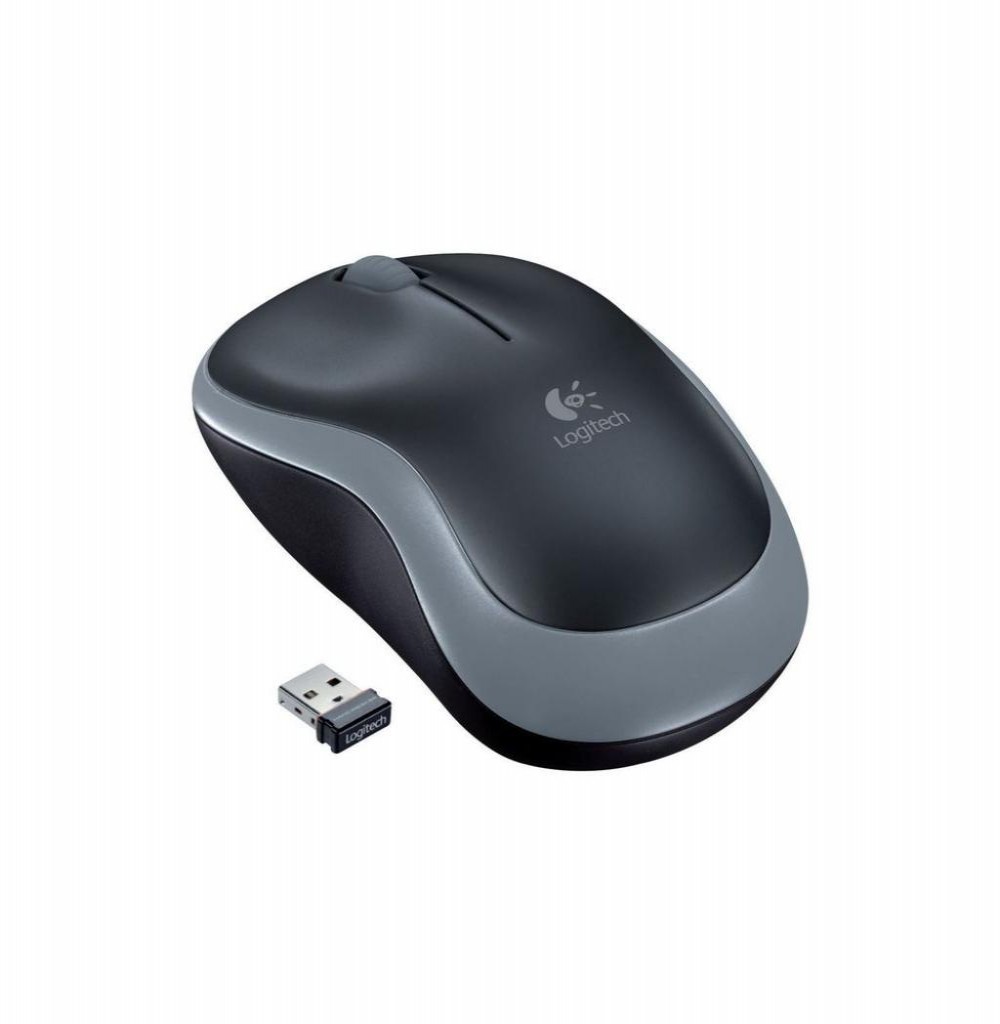 Mouse Logitech M185 Wireless 910-002225 2.4GHz Preto Cinza 