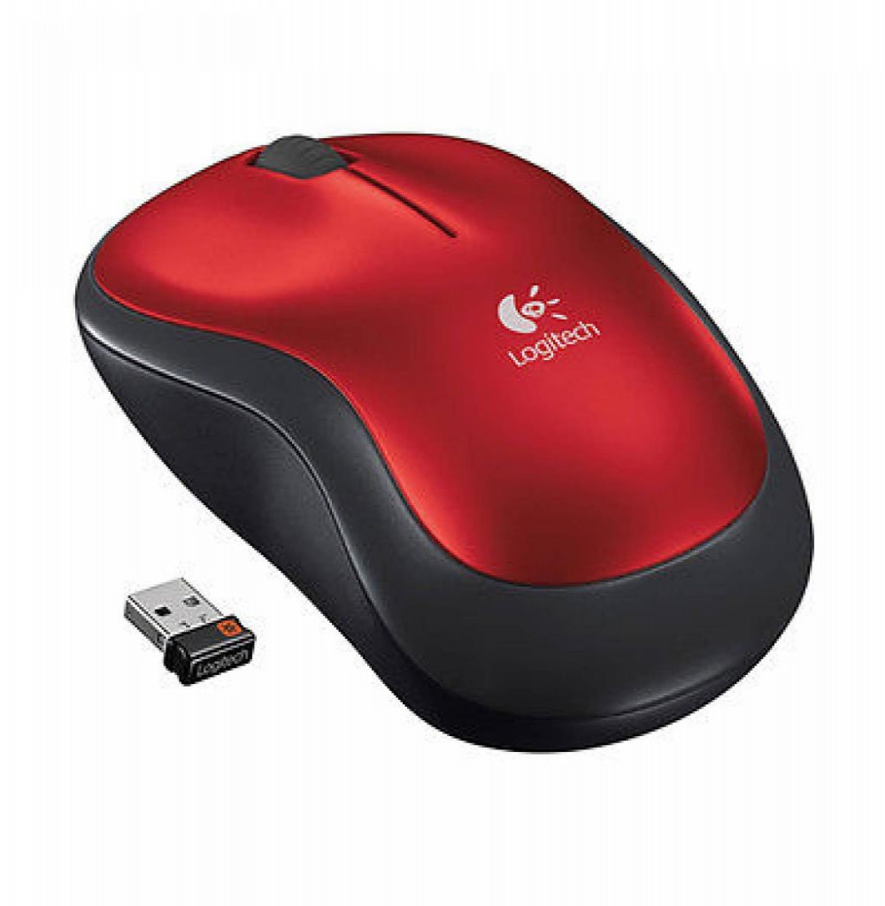 Mouse Logitech M185 Wireless 910-003635 2.4GHz Vermelho Preto 