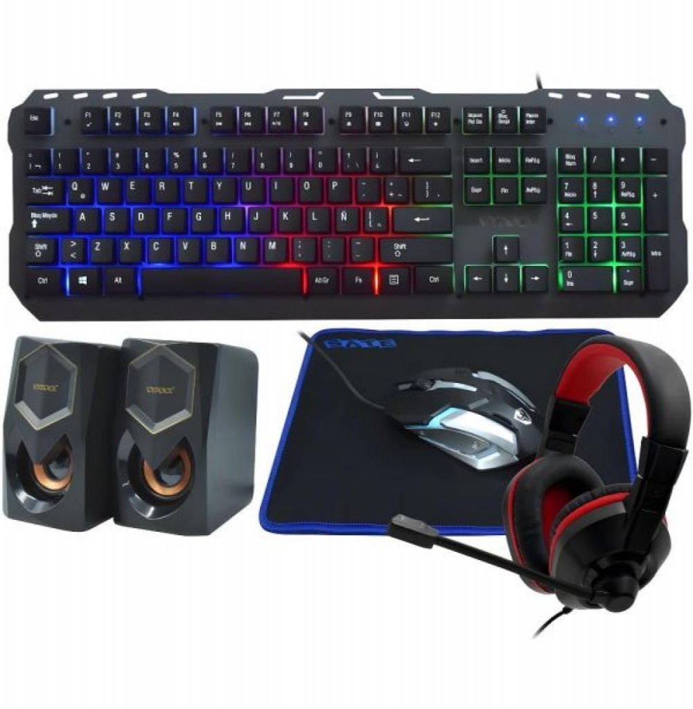Teclado Usb Satellite GK54  Gamer Kit 5x1 Espanhol
