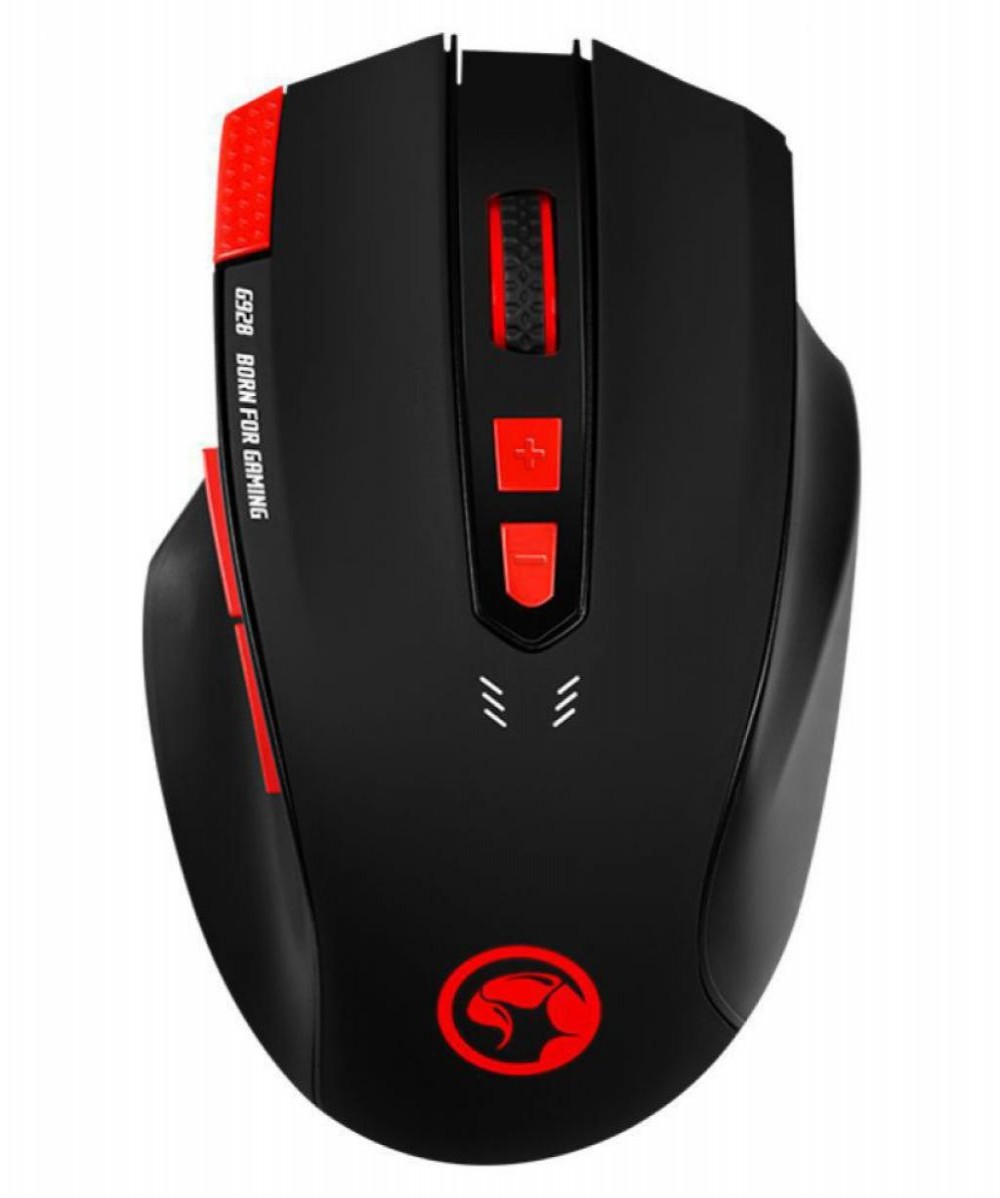 Mouse Gaming Marvo G928 Scorpion com fio USB + Mouse Pad G1 Preto/Vermelho