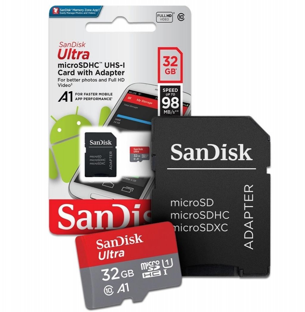 Cartão de Memória Micro 32GB SanDisk C10 98Mb/s