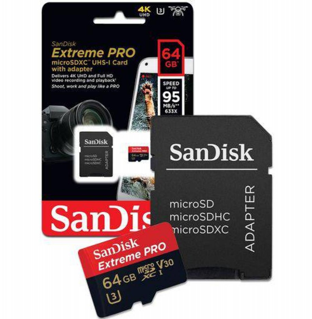 Cartão de Memória Micro 64GB SanDisk Extreme 170Mb/s