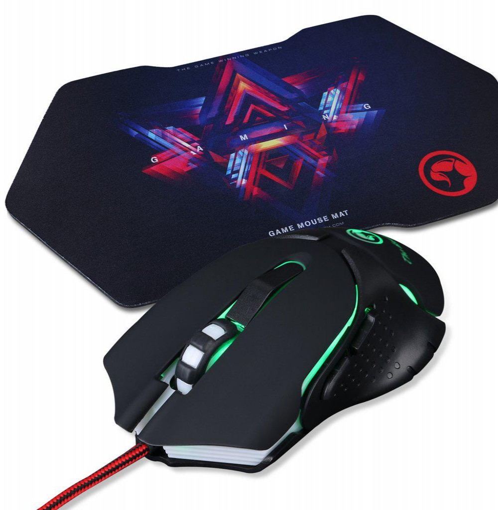 Mouse Gaming Marvo M309 Backlighted USB + Mouse Pad G7 Preto
