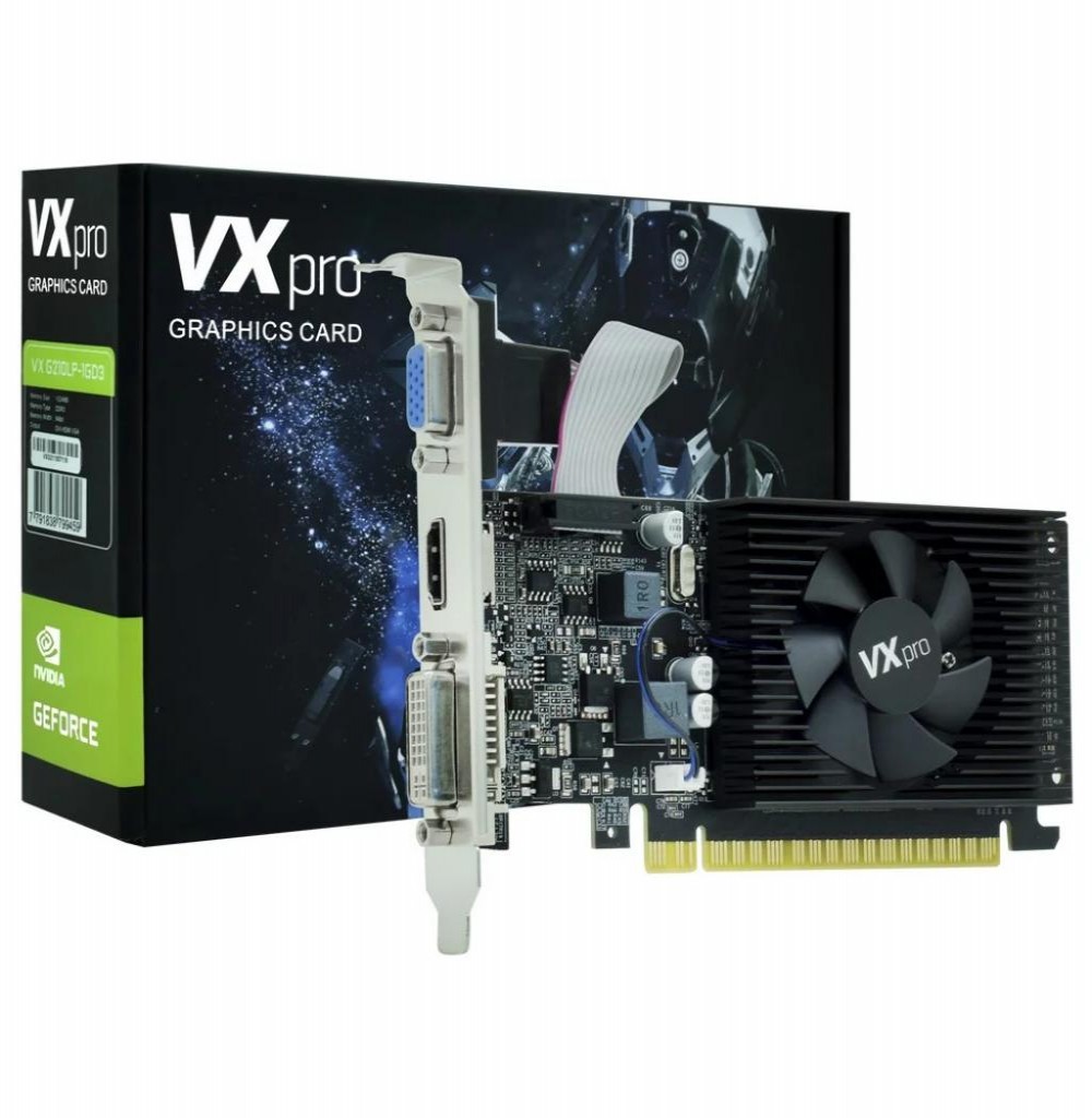 Placa de Vídeo  1GB Exp. Gf-G210 Duex Vx Pro DDR3 VX G210LP-1GD3