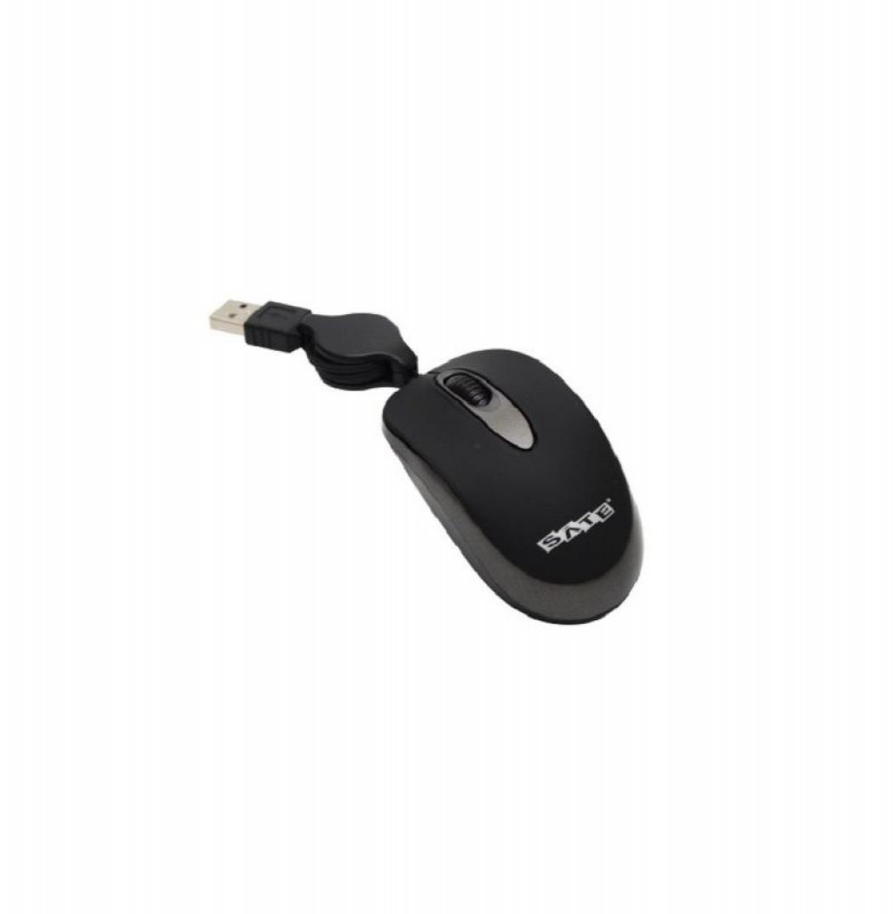 Mini Mouse Satellite Fio Retrátil A-80 USB 1200CPI Preto 