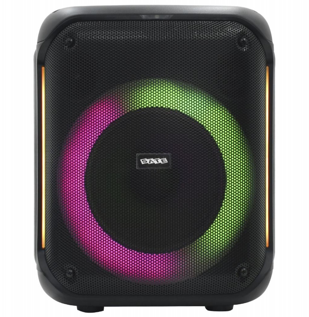 Caixa de Som Satellite AS-L802K 8" BT/USB/TF/FM/2 Microfone
