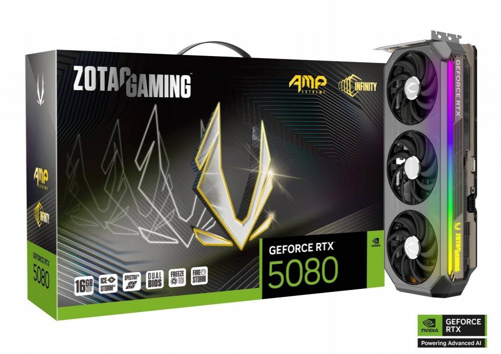Placa de Vídeo 16GB EXP. GF-RTX5080 Zotac Amp Extreme Infinit (ZT-B50800B-10P)