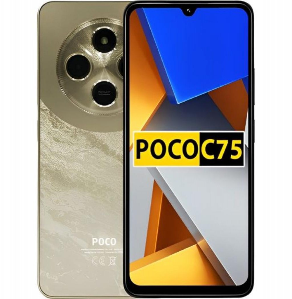Celular Xiaomi Poco C75 8/256GB Gold BR Global
