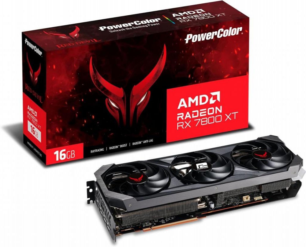 Placa de Vídeo 16GB EXP. RX-7800 XT Power Color Red Devil RX7800XT 16G-