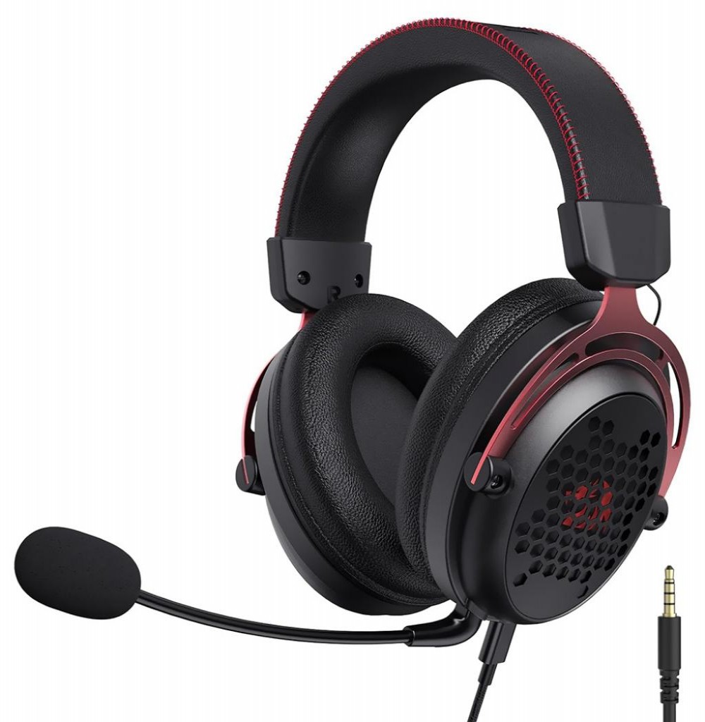  Fone Redragon Diomedes H386 Usb Preto/Vermelho