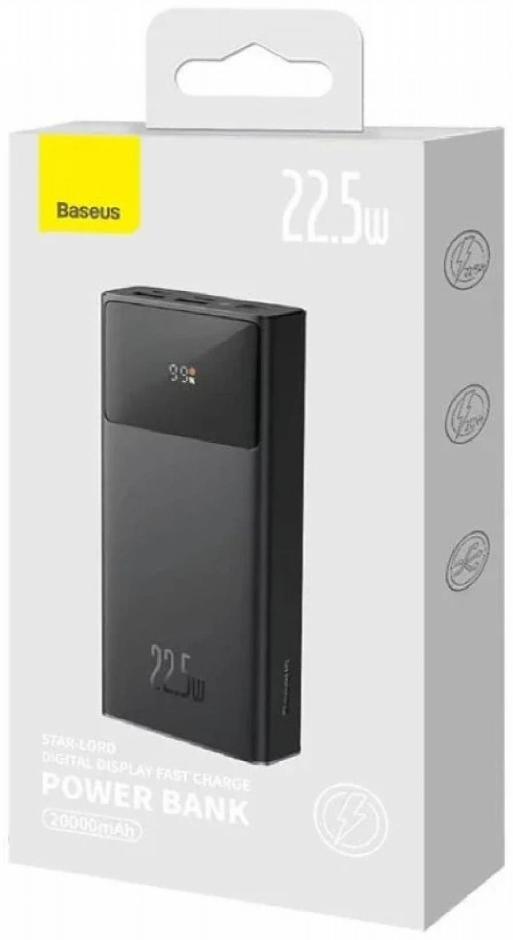 Carregador Portátil Baseus 10000MAH Star Lord Preto A+C 22.5W
