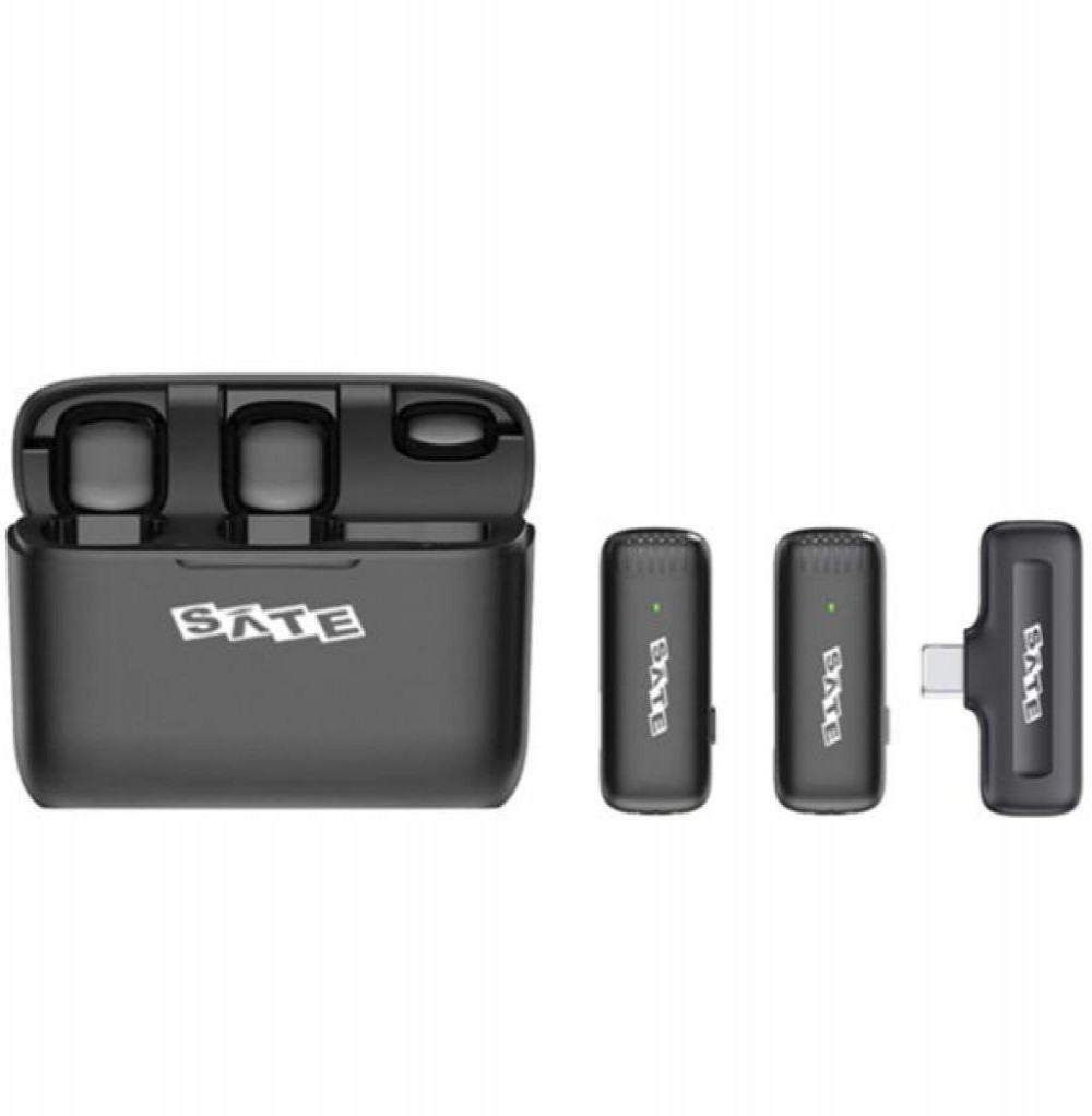 Microfone Satellite Lapela A-MK241 Usb-C S/Fio 2 Microfones