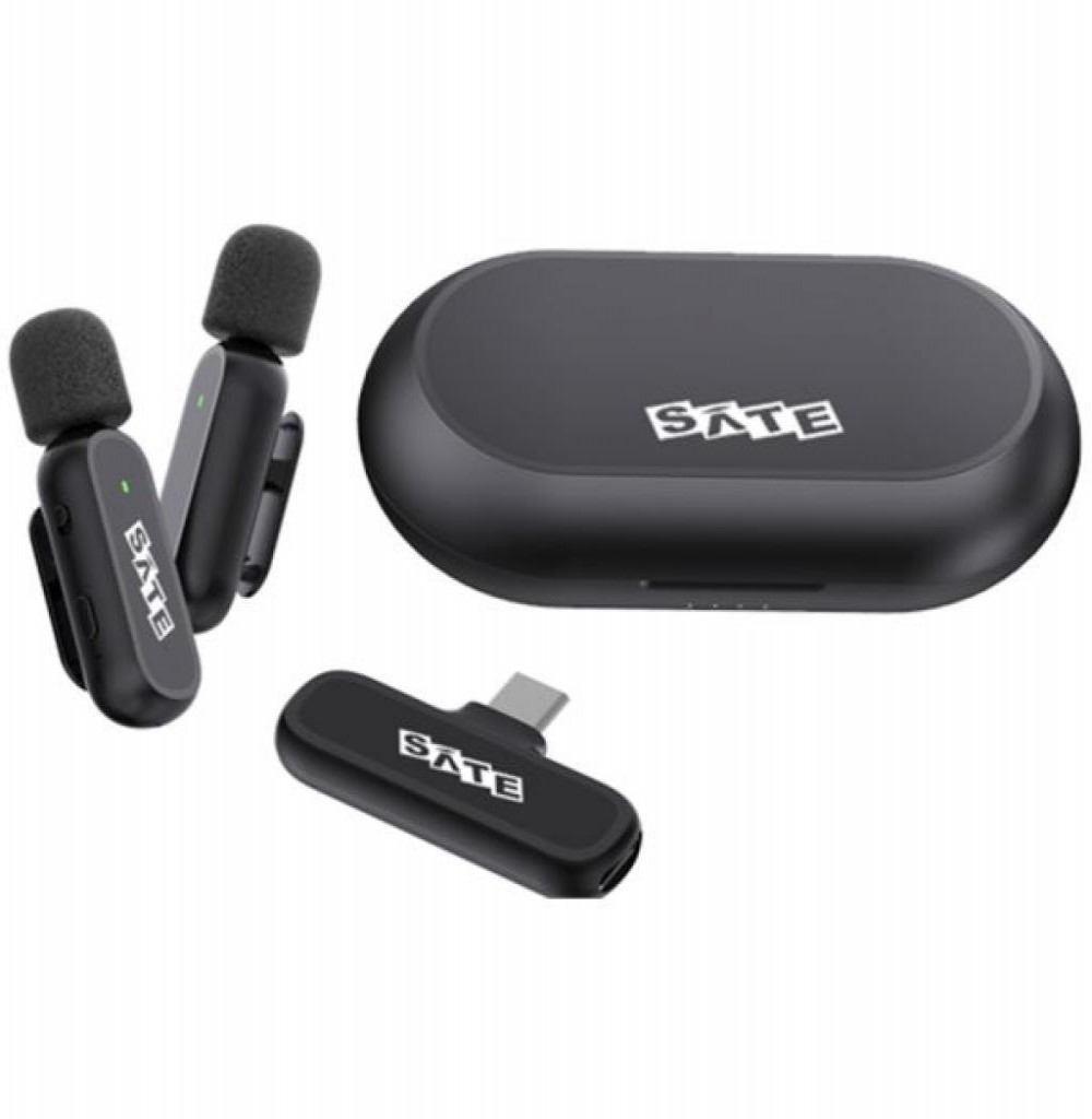 Microfone Satellite Lapela A-MK251 Usb-C S/Fio 2 Microfones