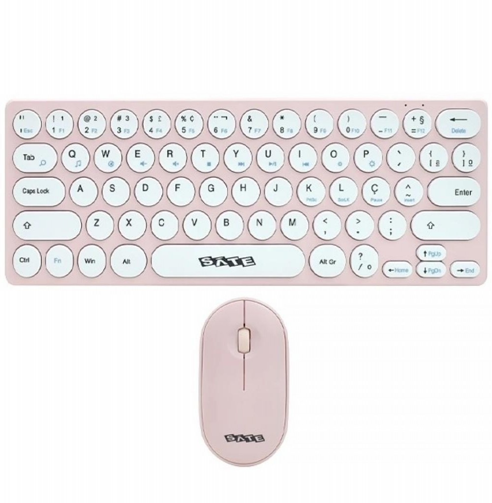 Teclado Usb Satellite AK6032G C/Mou S/Fio Espanhol Rosa