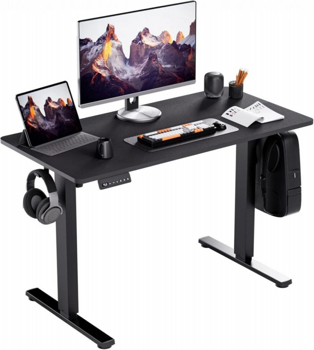 Mesa Sate A-MT1 Preta Com Ajuste De Altura Bivolt