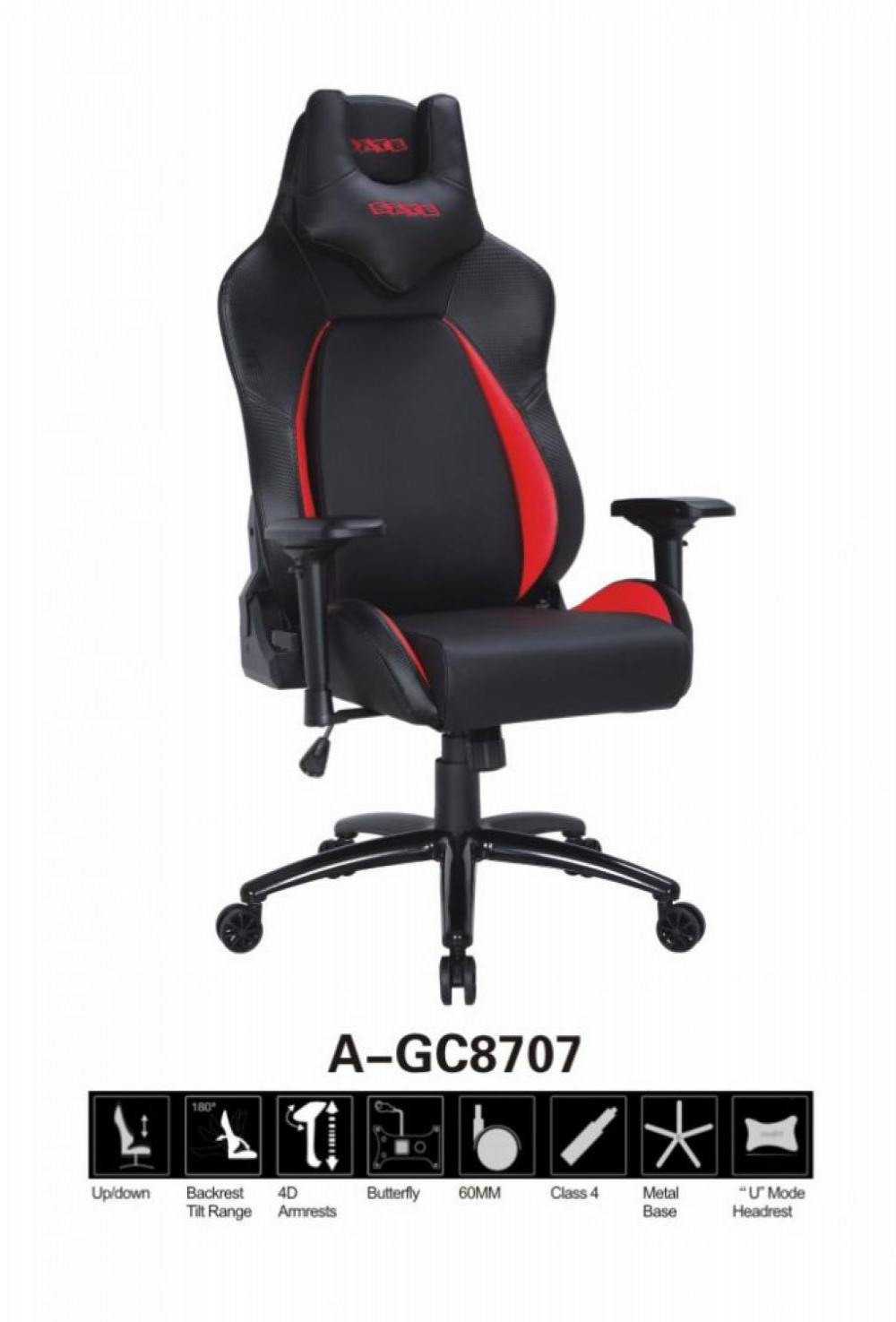 Cadeira Gamer Satellite A-GC8707 Preto/Red 