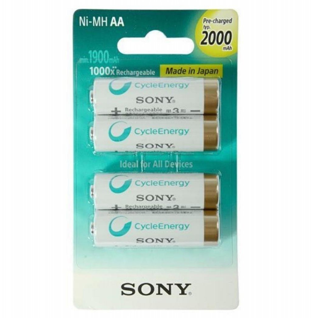 Pilha Recarregável Sony NH-AA-B4KN 2000MAH Com 4 AA