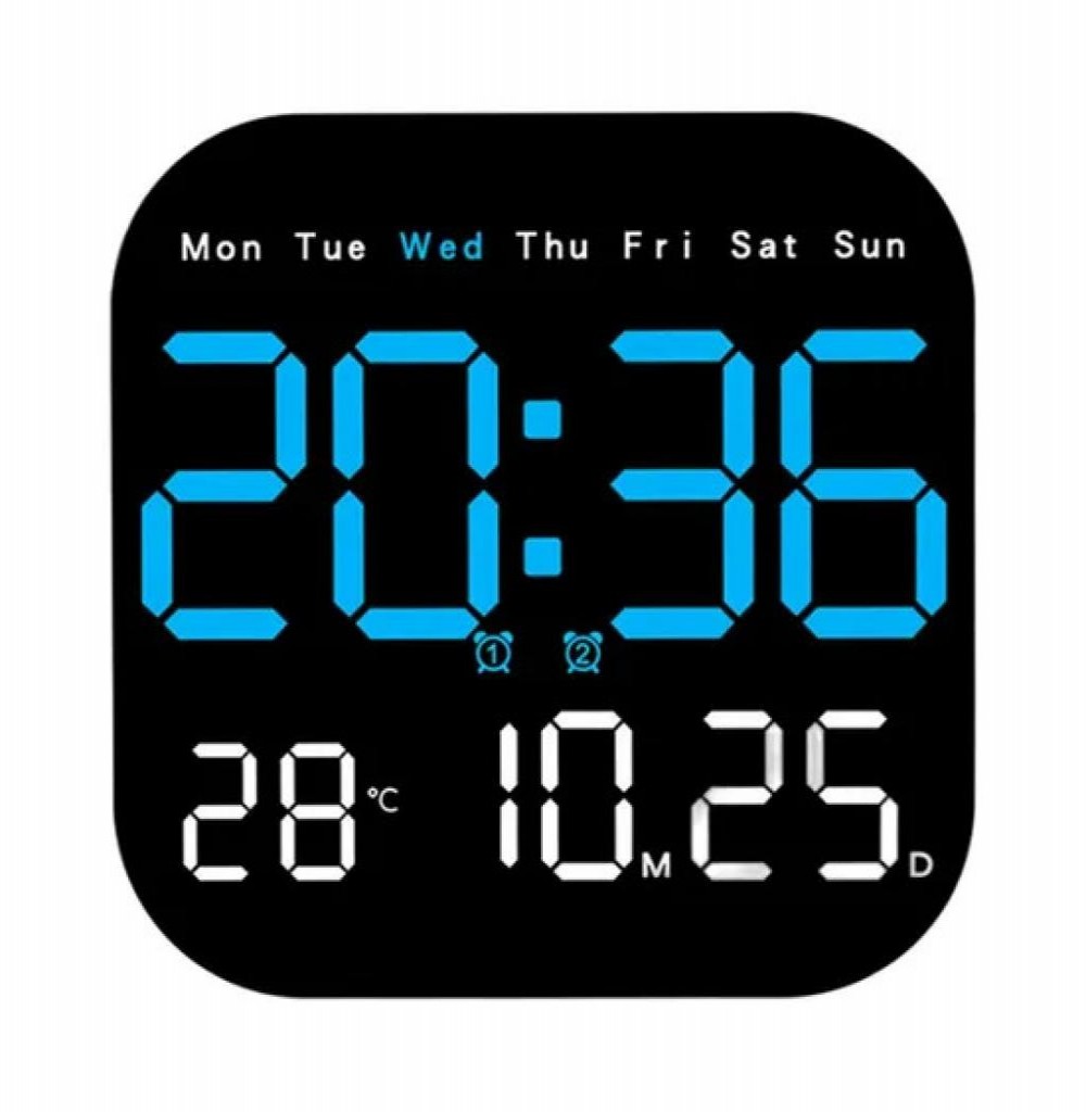 Relogio Digital Parede Sate AC-T6843 Led Azul Relogio Digital Parede Sate AC-T6843 Led Azul