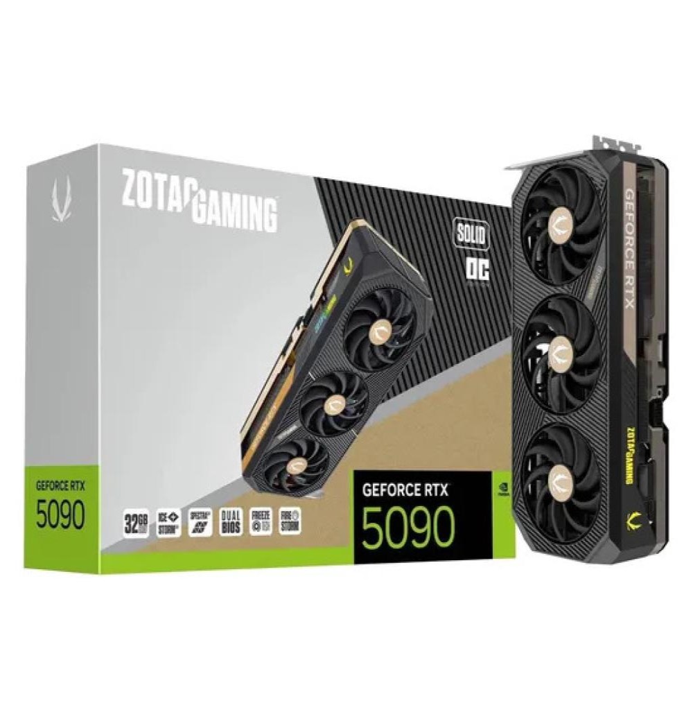 Placa de Vídeo 32GB EXP. GF-RTX5090 Zotac Solid Oc Gaming Branco