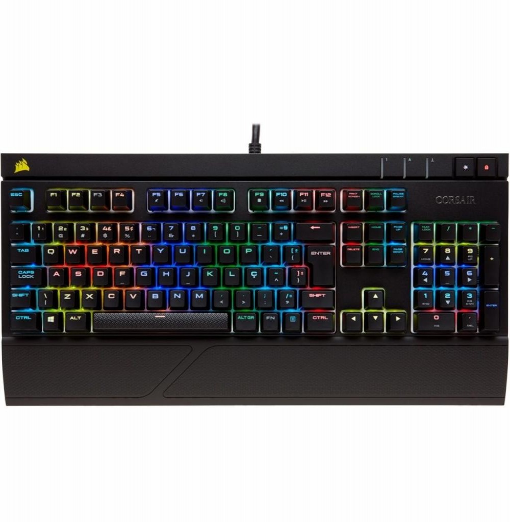 Teclado Mecânico Gamer Corsair Strafe RGB USB Português - Preto