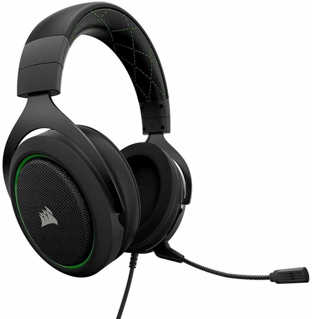 Headset Corsair para Jogos HS50 Stereo Gaming - Preto/Verde
