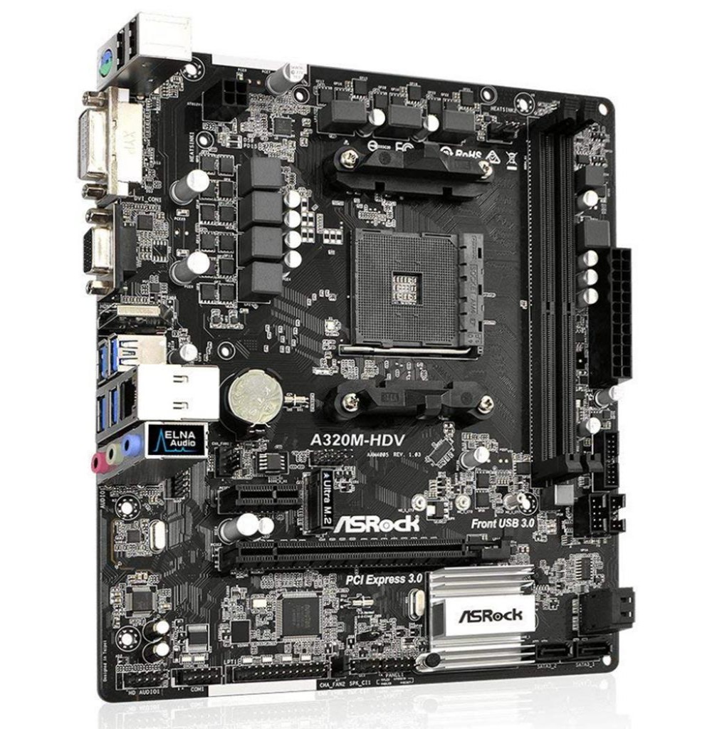 Placa Mae Asrock A320m-hdv Ddr4 Dvi/vga A320m-hdv 