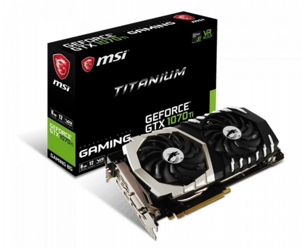 Placa de Vídeo 8GB EXP. GF-GTX1070TI MSI Titanium DDR5