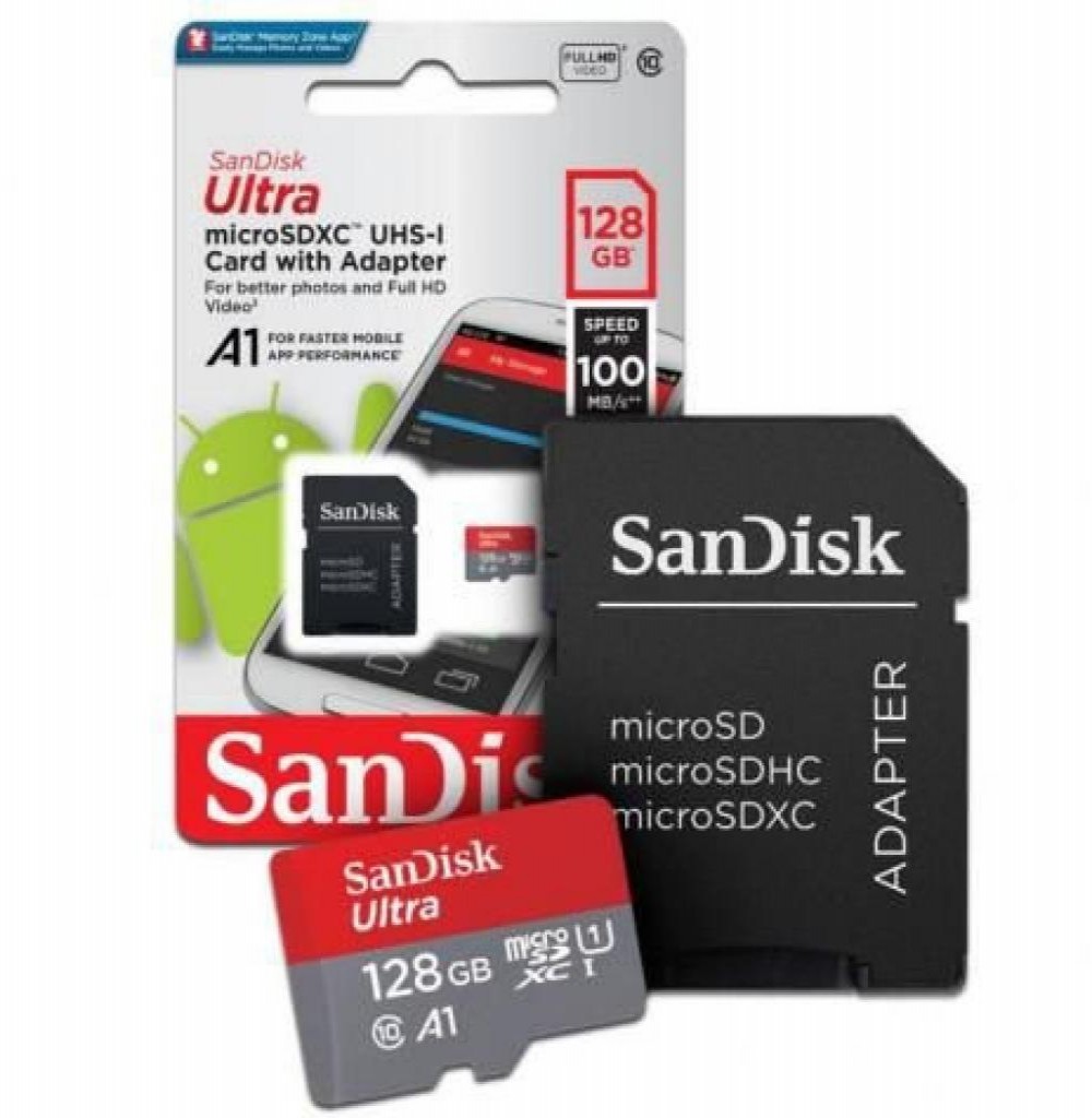 Cartão de Memória 128GB SanDisk Ultra Classe 10 80MBS