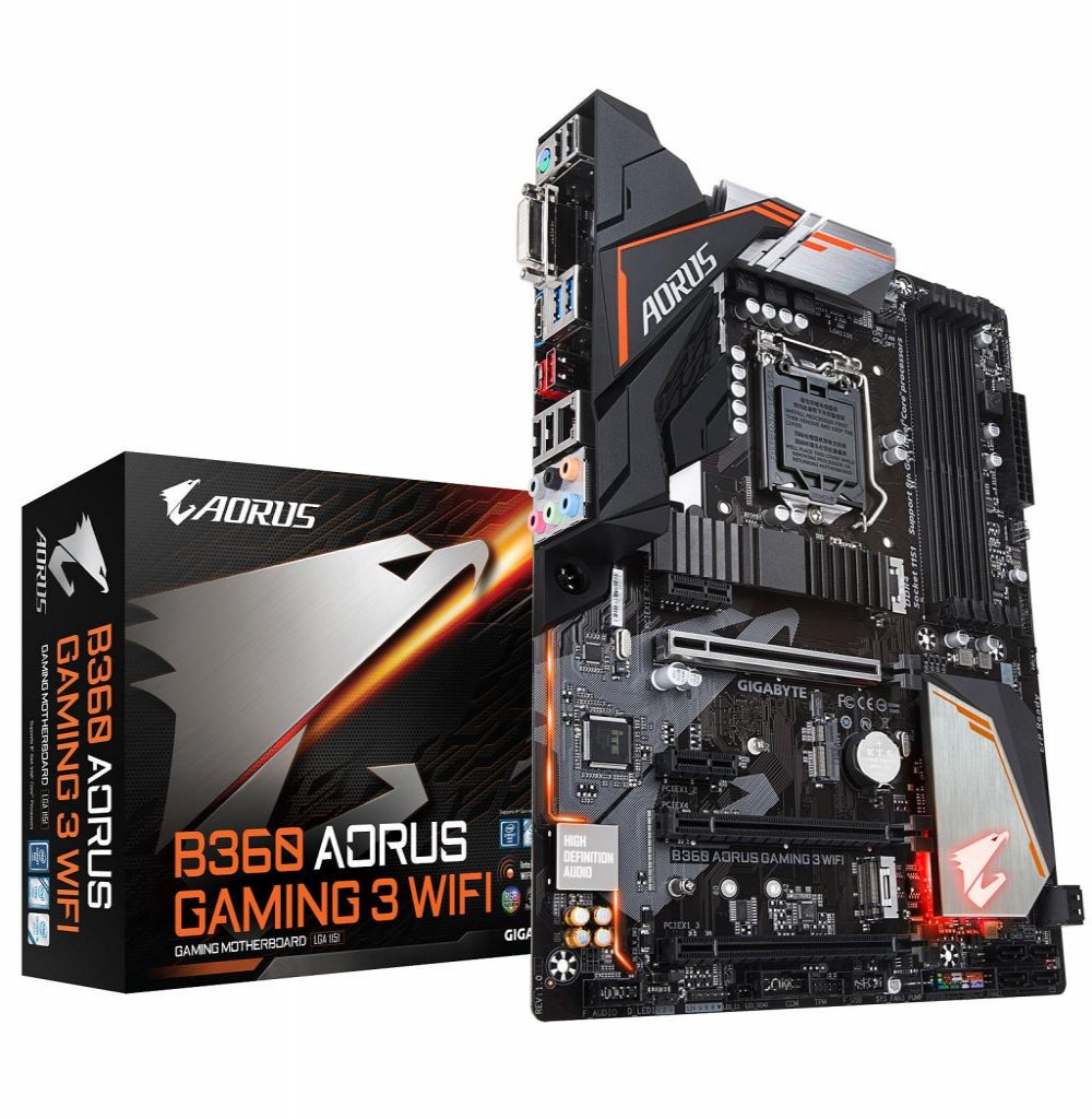 Placa Mãe Gigabyte B360 Aorus Gaming 3 WiFi/LGA1151/4xDDR4/PCI-E/DVI-D/HDMI/SATA