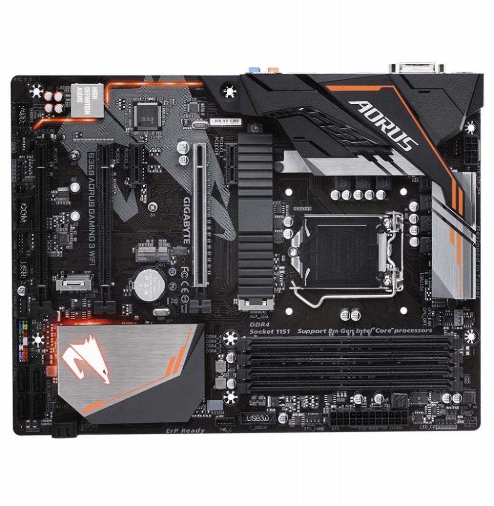 Placa Mãe Gigabyte B360 Aorus Gaming 3 WiFi/LGA1151/4xDDR4/PCI-E/DVI-D/HDMI/SATA