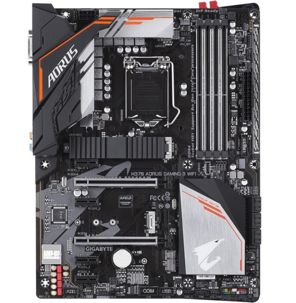 Placa Mãe Gigabyte H370 Aorus Gaming 3 WiFi LGA1151/4xDDR4/PCI-E/DVI-D/HDMI/SATA