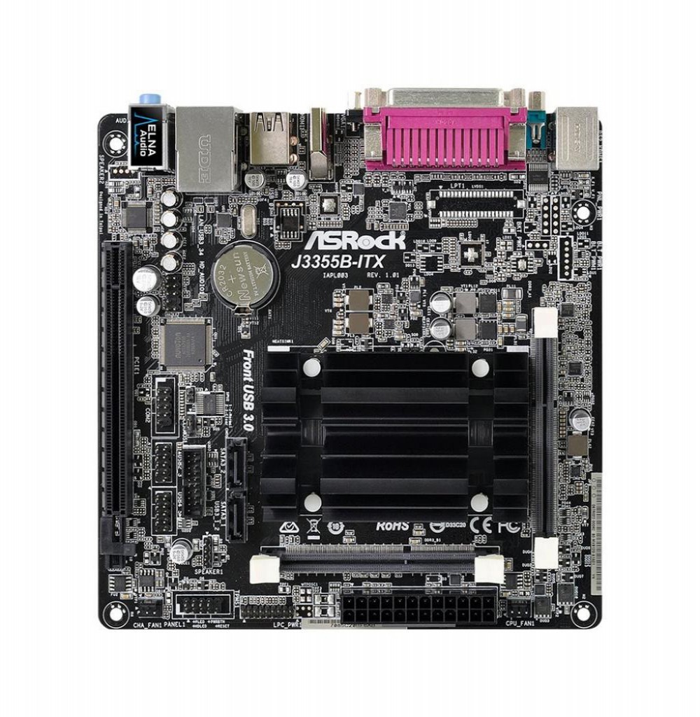 Placa Mãe ASRock J3355B-ITX +CPU Intel/2xDDR3L/PCI-E/DVI-D/VGA/HDMI/SATA MB