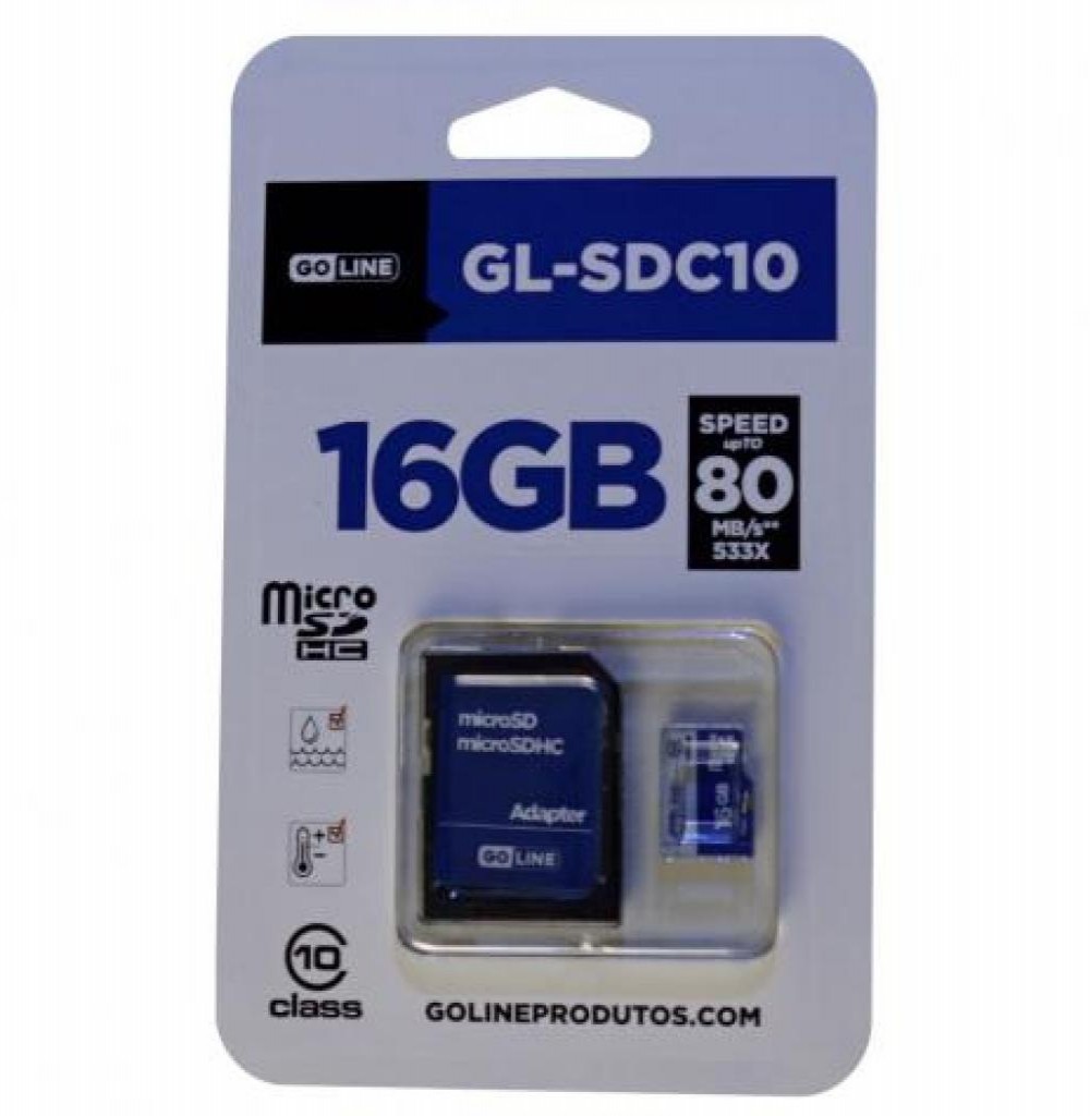 Cartão de Memória GoLine GL-SDC10 16GB Classe 10 80MBS Sd Card