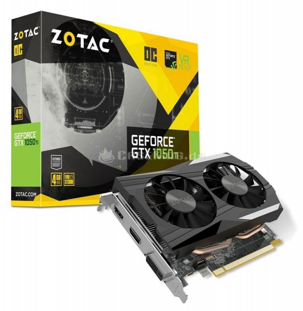 Placa de Vídeo ZOTAC EXP. GF-GTX1050TI 4GB OC 1392MHZ DDR5 VGA