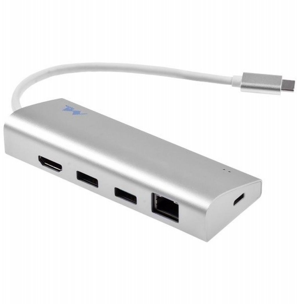 Adaptador MTEK USB-C Para HDMI/USB 3.0/RJ45/MIC.SD/SD 