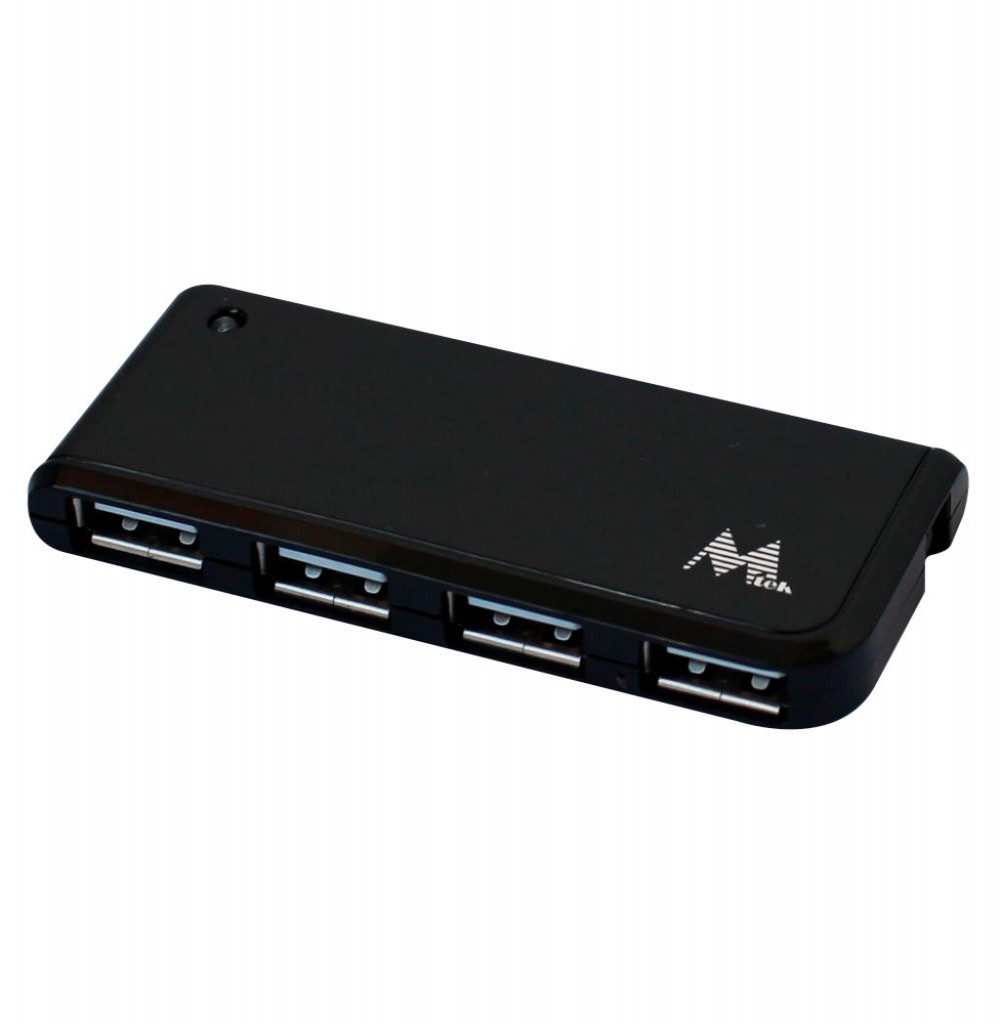 Hub MTEK H-088 4 Portas USB 2.0 Portátil Preto