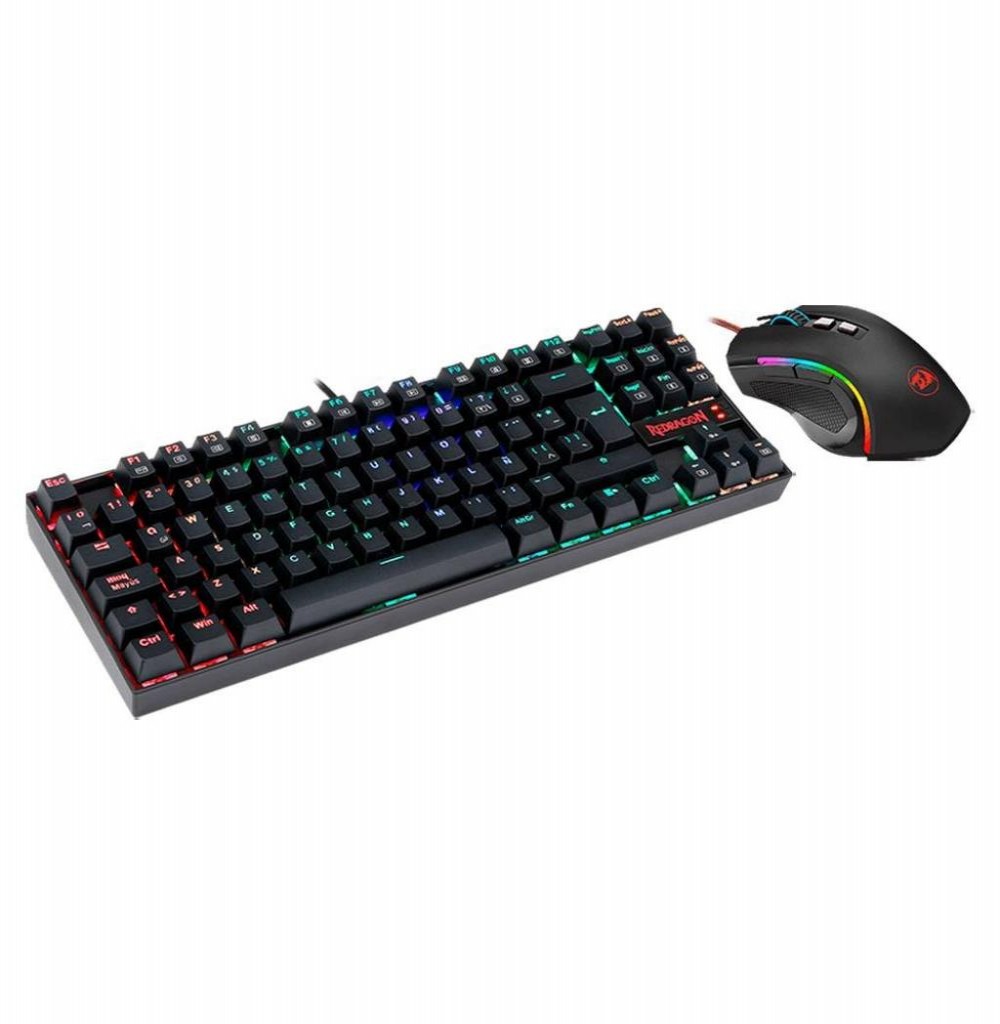 Teclado Redragon K552RGB-BA Com Mouse Inglês USB