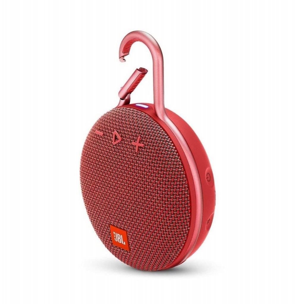 Speaker JBL Clip 3 com Bluetooth/Auxiliar Bateria 1.000 mAh - Vermelho