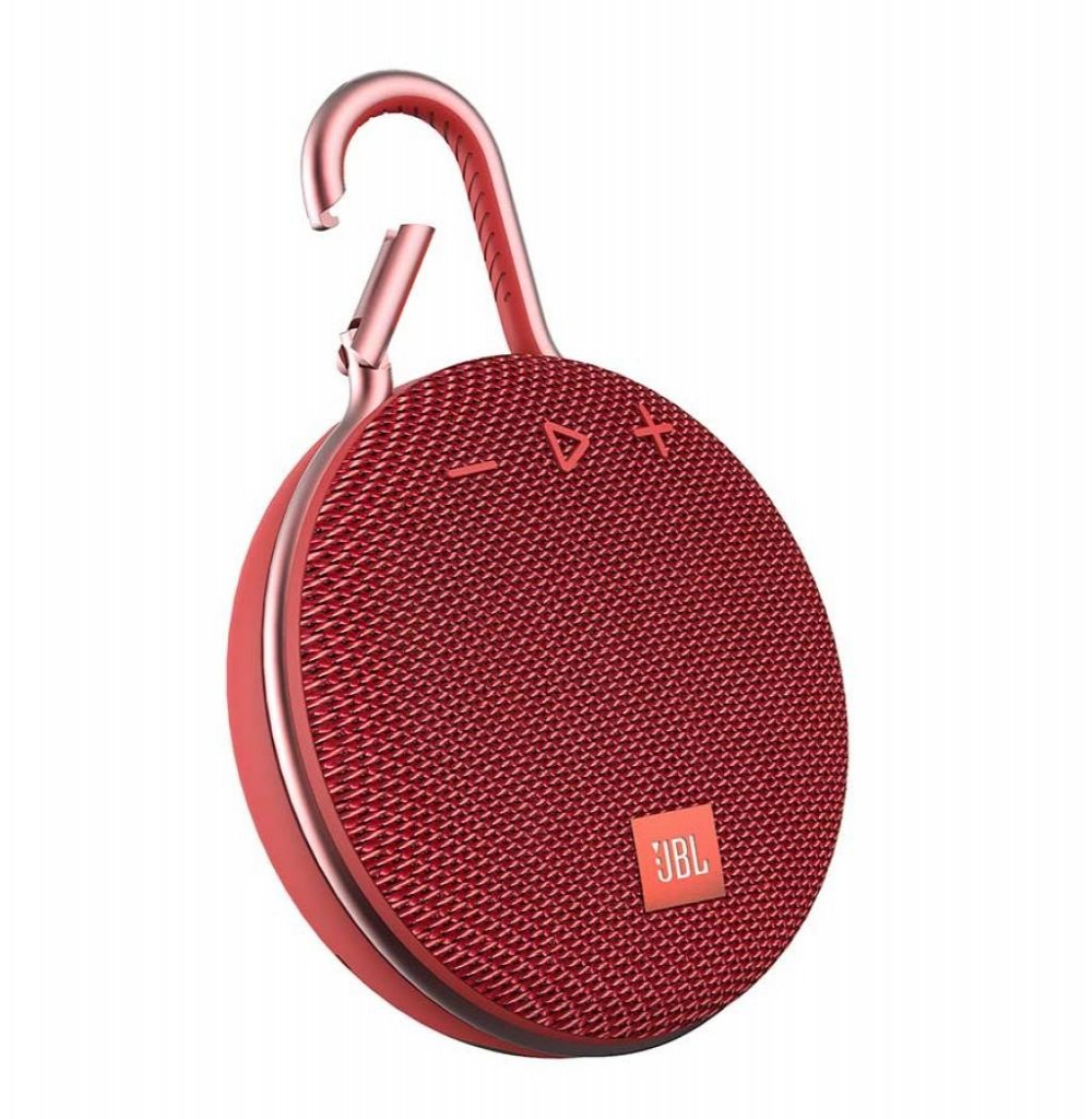 Speaker JBL Clip 3 com Bluetooth/Auxiliar Bateria 1.000 mAh - Vermelho
