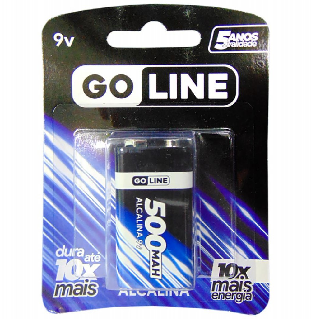 Bateria GoLine Alcalina 9V 500MAH