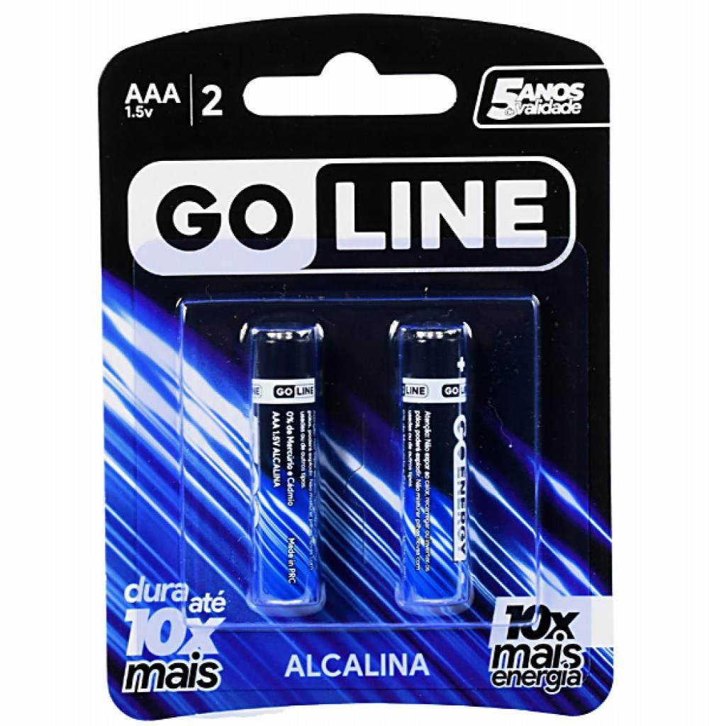 Pilha GoLine Alcalina AAA Com 2