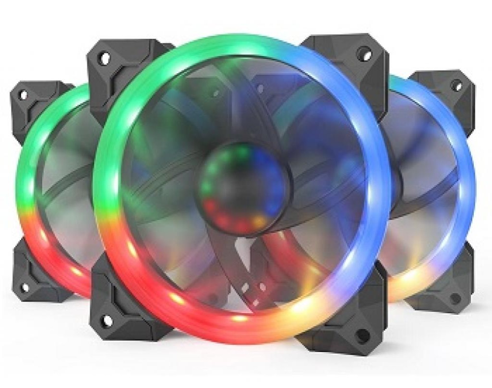 Cooler Para Gabinete Redragon GC-F008 RGB Kit Com 3 12X12