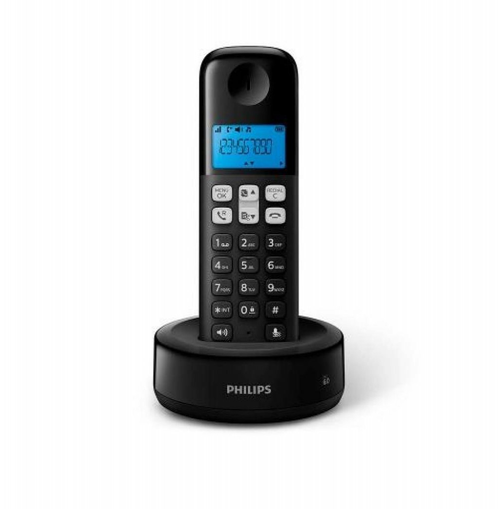 Telefone Philips D1311B/77 S/Fio/Bina/Preto