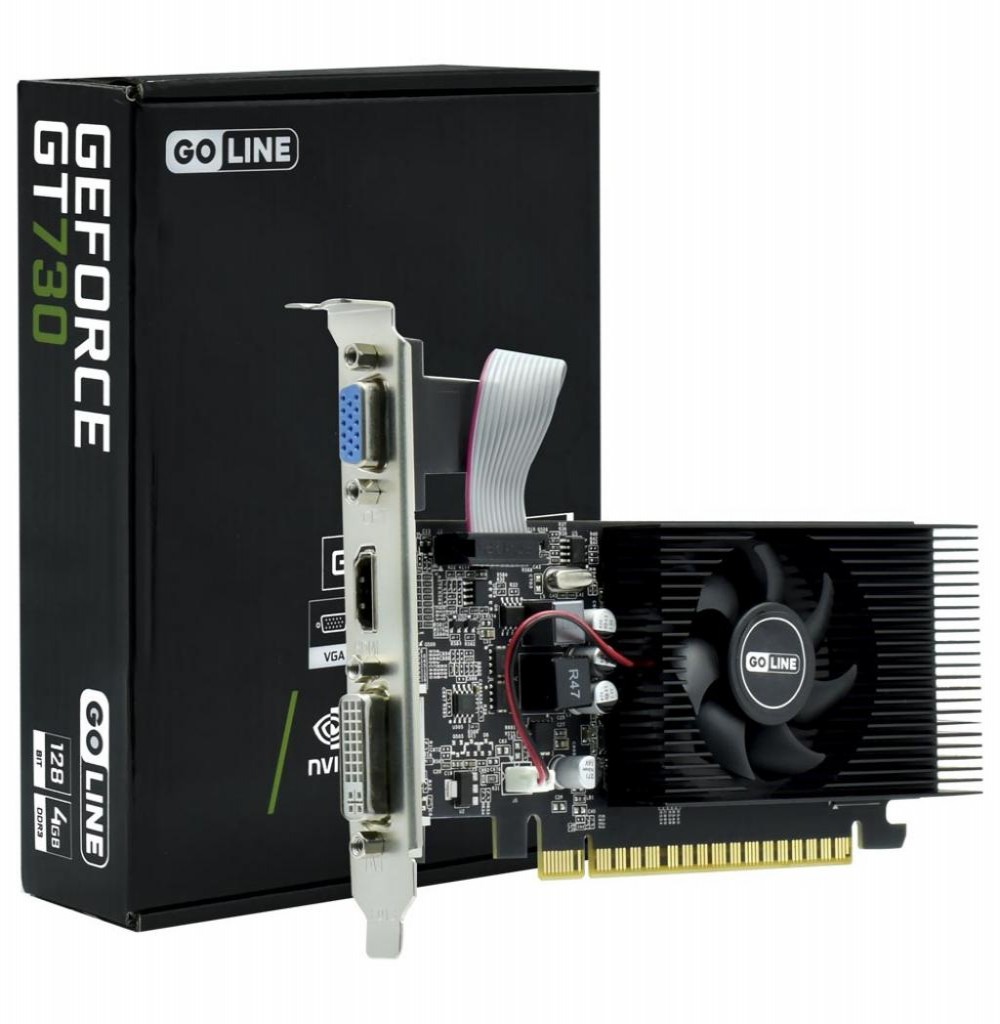 Placa de Vídeo  4GB EXP. GF-GT730 Goline DDR3 GL-GT730-4GB-D3