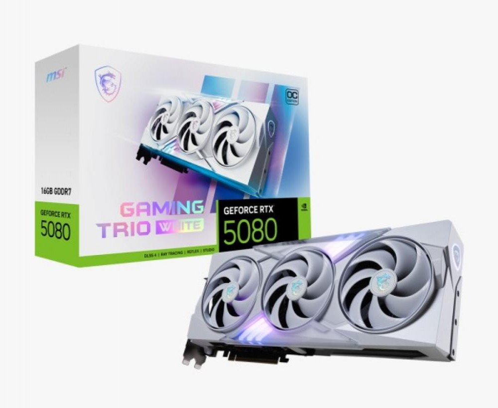 Placa de Vídeo 16GB Exp. GF-RTX5080 Msi Gaming Trio Oc White 912-V531-045